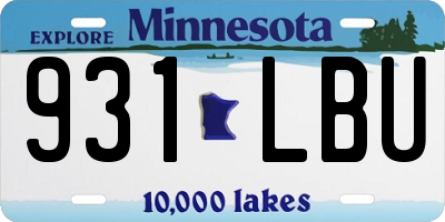 MN license plate 931LBU