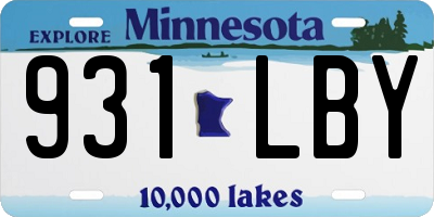 MN license plate 931LBY