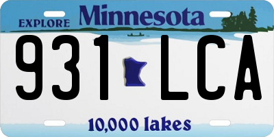 MN license plate 931LCA