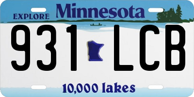 MN license plate 931LCB