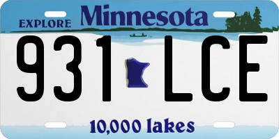 MN license plate 931LCE