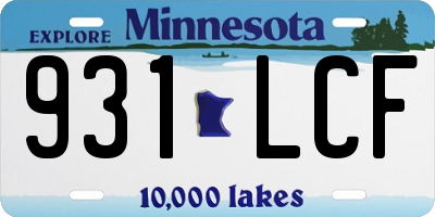 MN license plate 931LCF