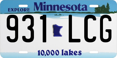 MN license plate 931LCG