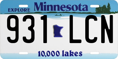 MN license plate 931LCN