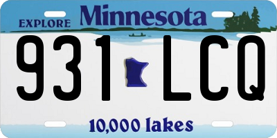 MN license plate 931LCQ