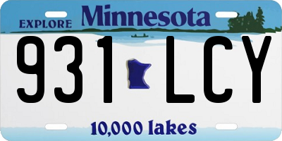 MN license plate 931LCY