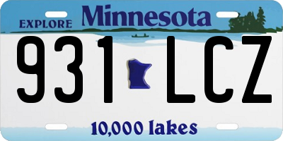 MN license plate 931LCZ