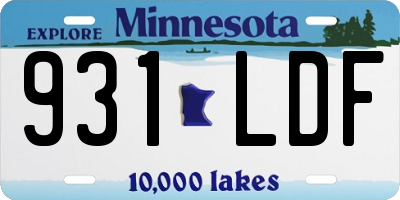 MN license plate 931LDF