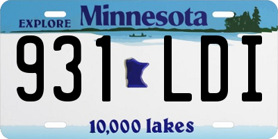 MN license plate 931LDI