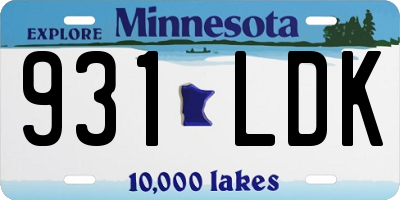MN license plate 931LDK