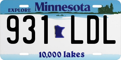 MN license plate 931LDL