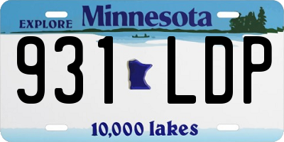 MN license plate 931LDP