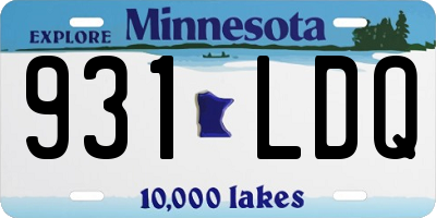 MN license plate 931LDQ
