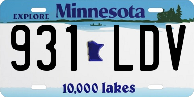 MN license plate 931LDV