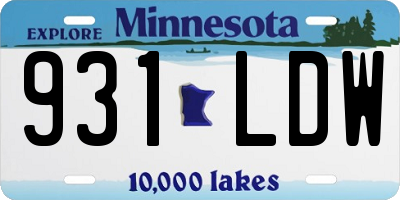 MN license plate 931LDW