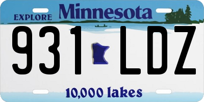 MN license plate 931LDZ