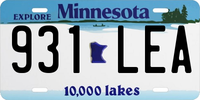MN license plate 931LEA