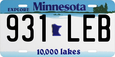 MN license plate 931LEB