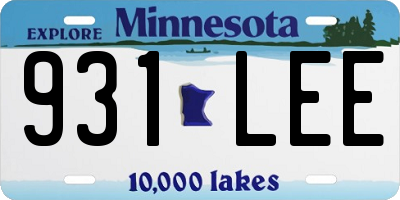 MN license plate 931LEE