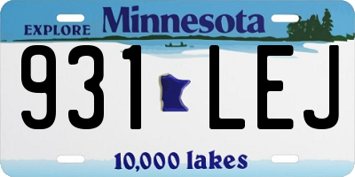 MN license plate 931LEJ