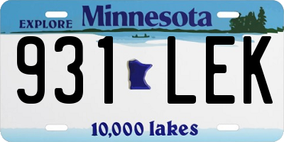 MN license plate 931LEK