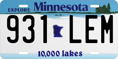 MN license plate 931LEM