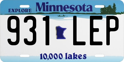 MN license plate 931LEP