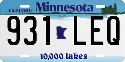 MN license plate 931LEQ