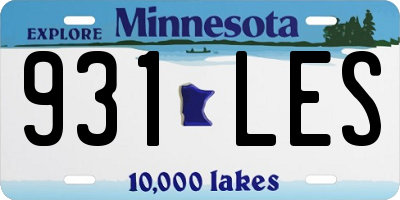 MN license plate 931LES