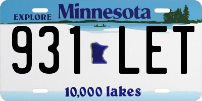 MN license plate 931LET