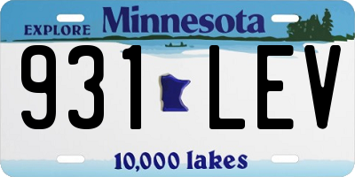 MN license plate 931LEV