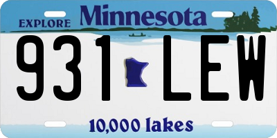 MN license plate 931LEW
