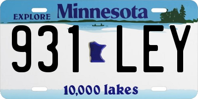 MN license plate 931LEY