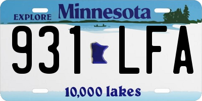 MN license plate 931LFA