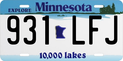 MN license plate 931LFJ