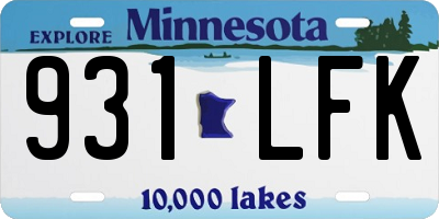MN license plate 931LFK