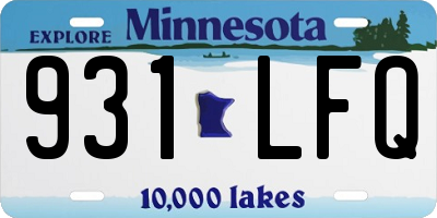 MN license plate 931LFQ