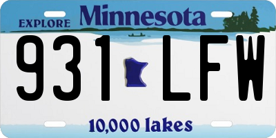 MN license plate 931LFW
