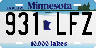 MN license plate 931LFZ