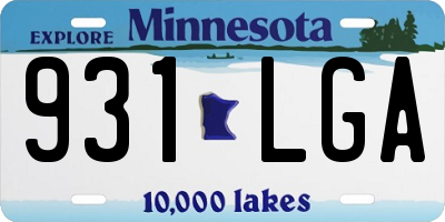 MN license plate 931LGA