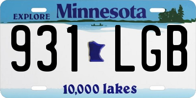 MN license plate 931LGB