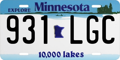 MN license plate 931LGC