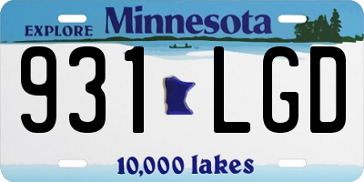 MN license plate 931LGD
