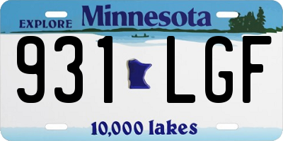MN license plate 931LGF