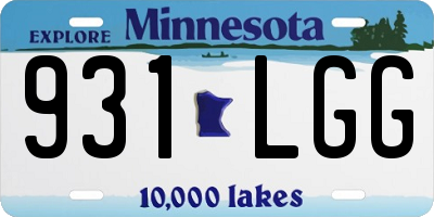 MN license plate 931LGG