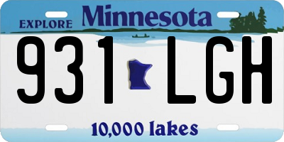 MN license plate 931LGH
