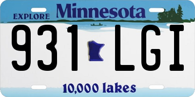 MN license plate 931LGI
