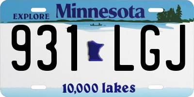 MN license plate 931LGJ