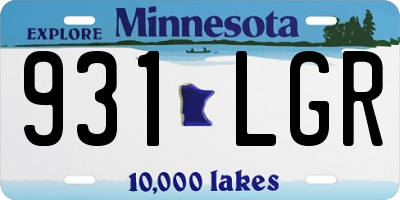 MN license plate 931LGR