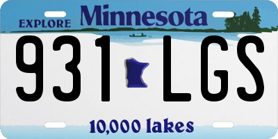 MN license plate 931LGS
